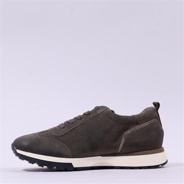 Paul Green Laced Sporty Trainer - Olive Suede